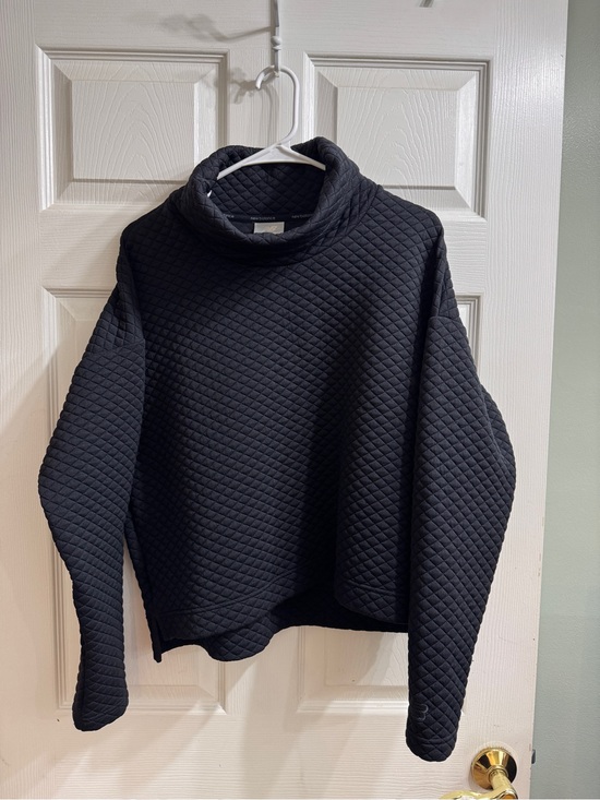New Balance Sweaters - New Balance Quilted Black Turtleneck Pullover Sweater - Women's